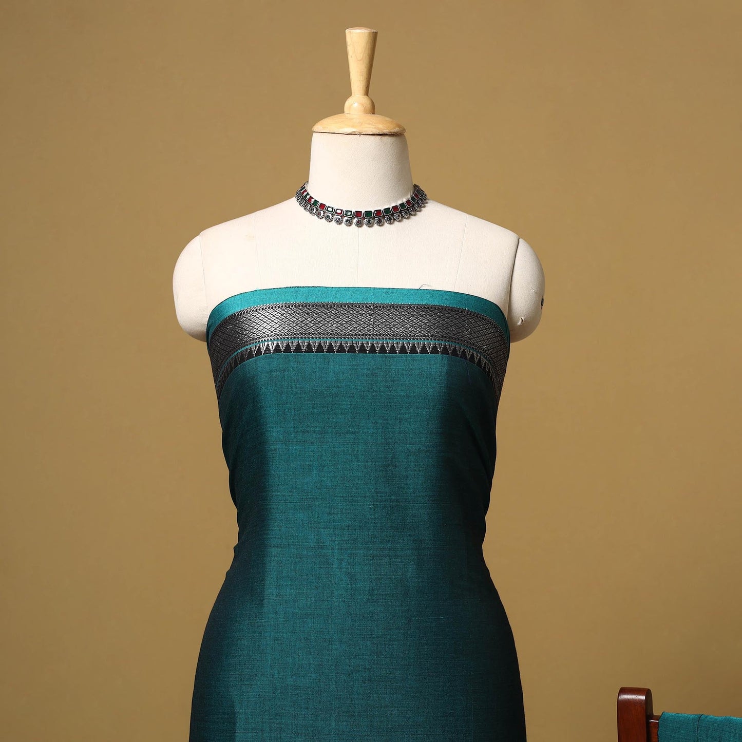 Dharwad cotton 3pc unstitched dress material with border 53