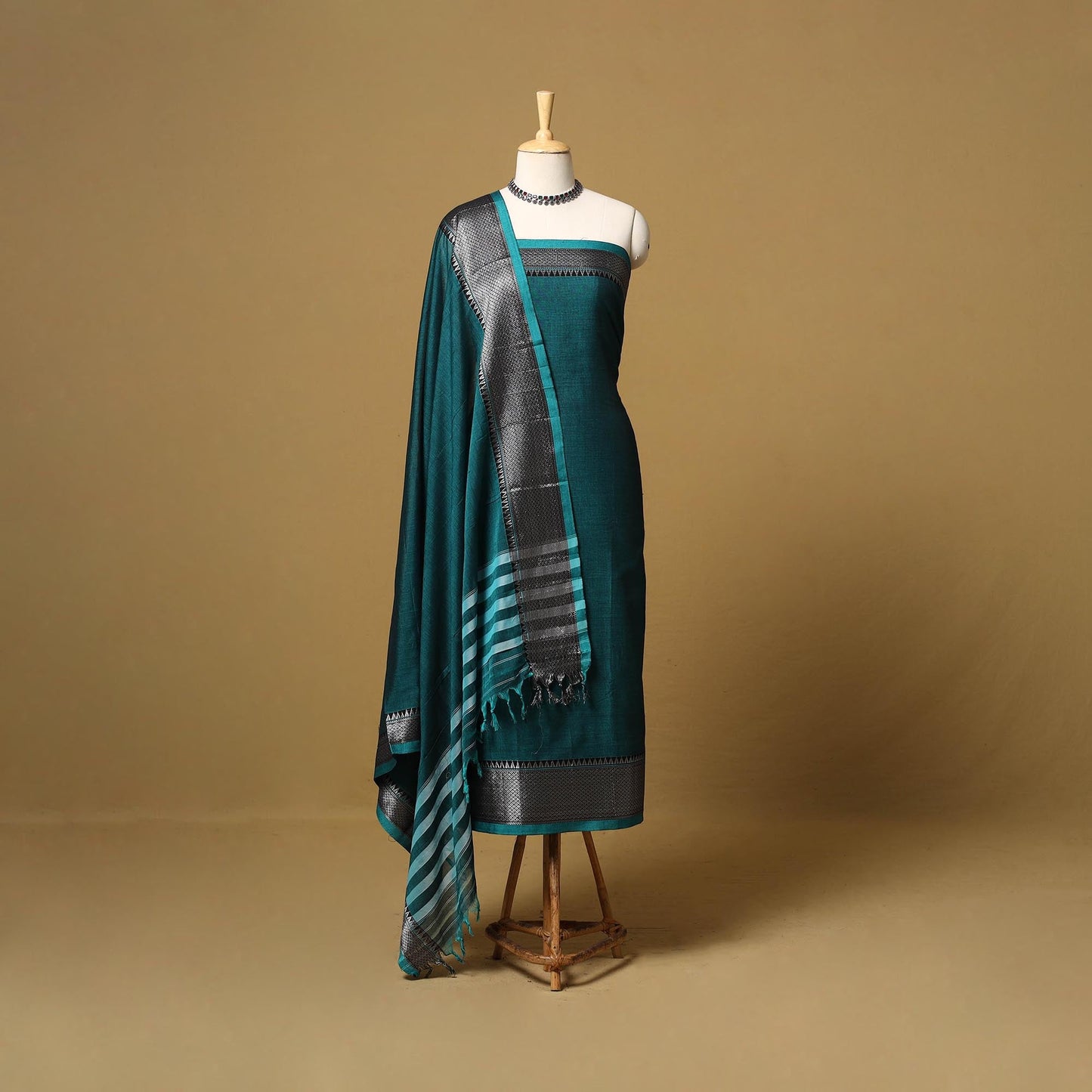 Dharwad cotton 3pc unstitched dress material with border 53