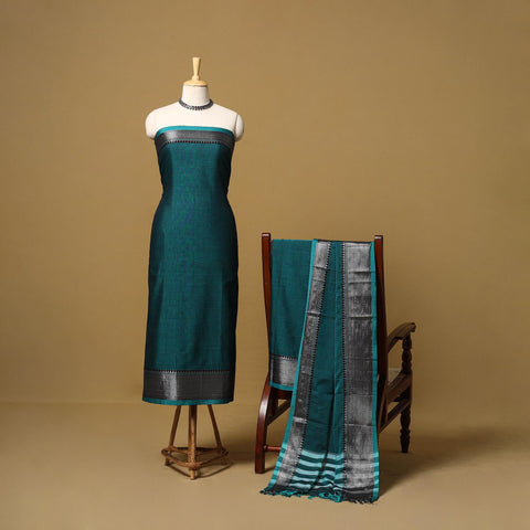 Dharwad cotton 3pc unstitched dress material with border 53