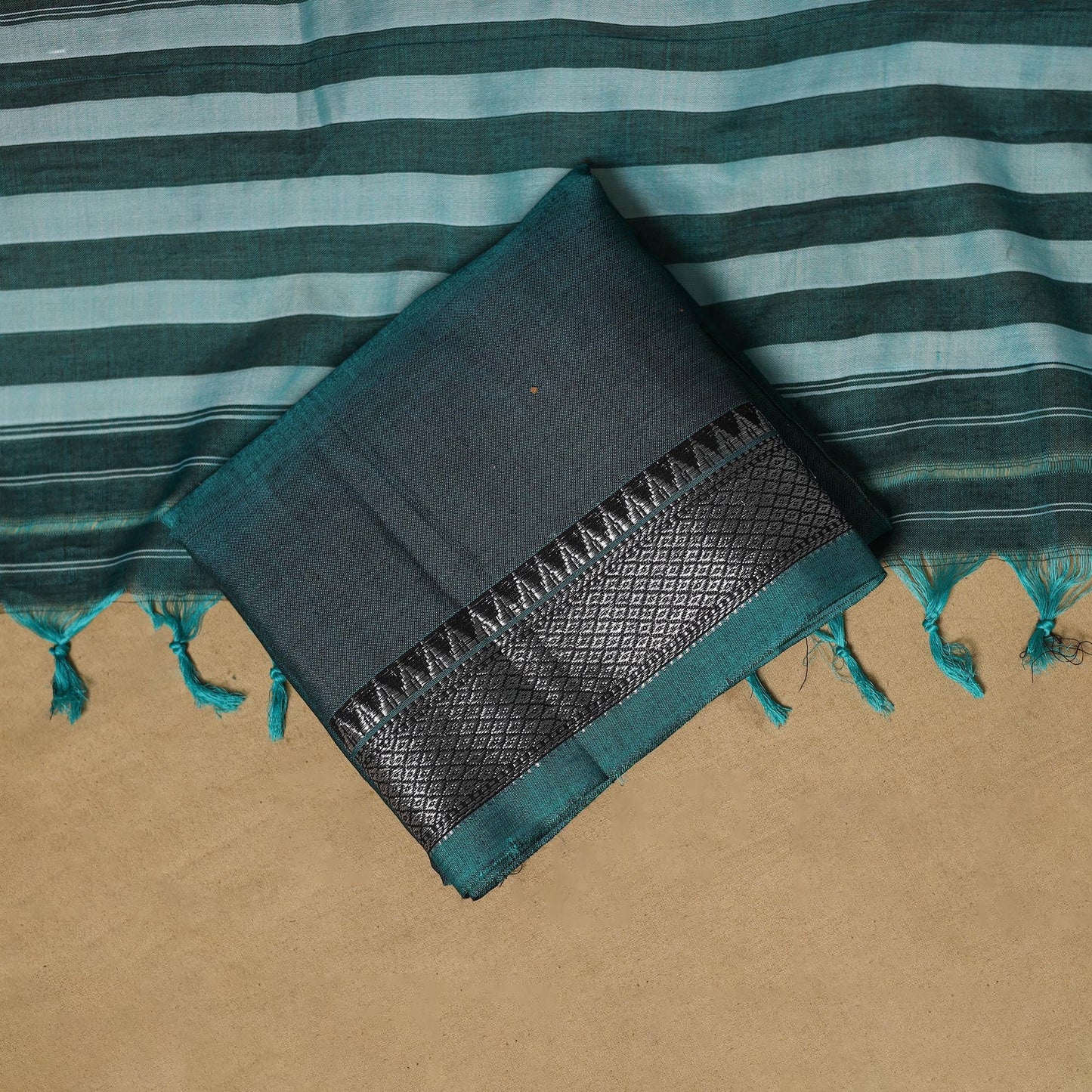 Dharwad cotton 3pc unstitched dress material with border 53