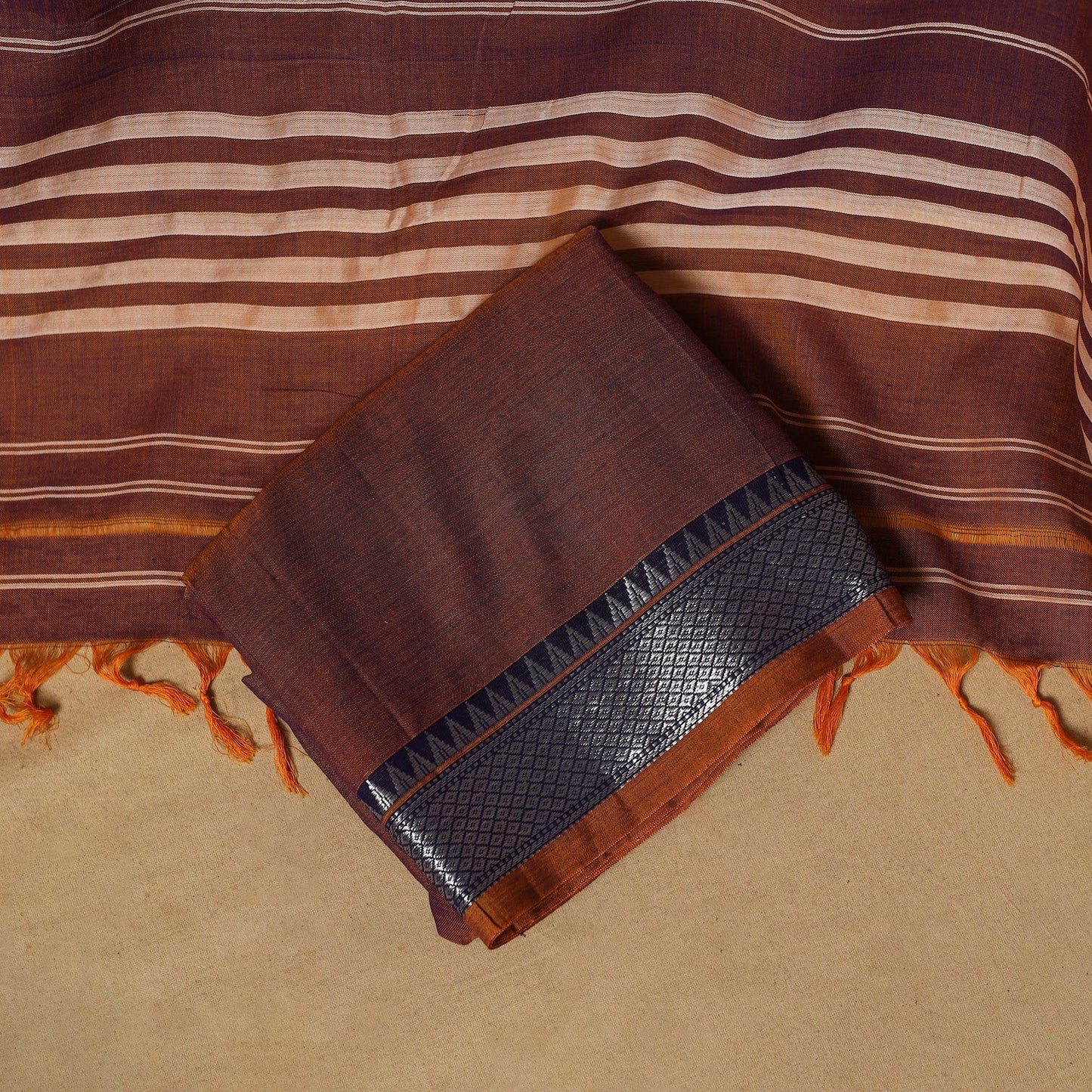 Dharwad cotton 3pc unstitched dress material with border 54