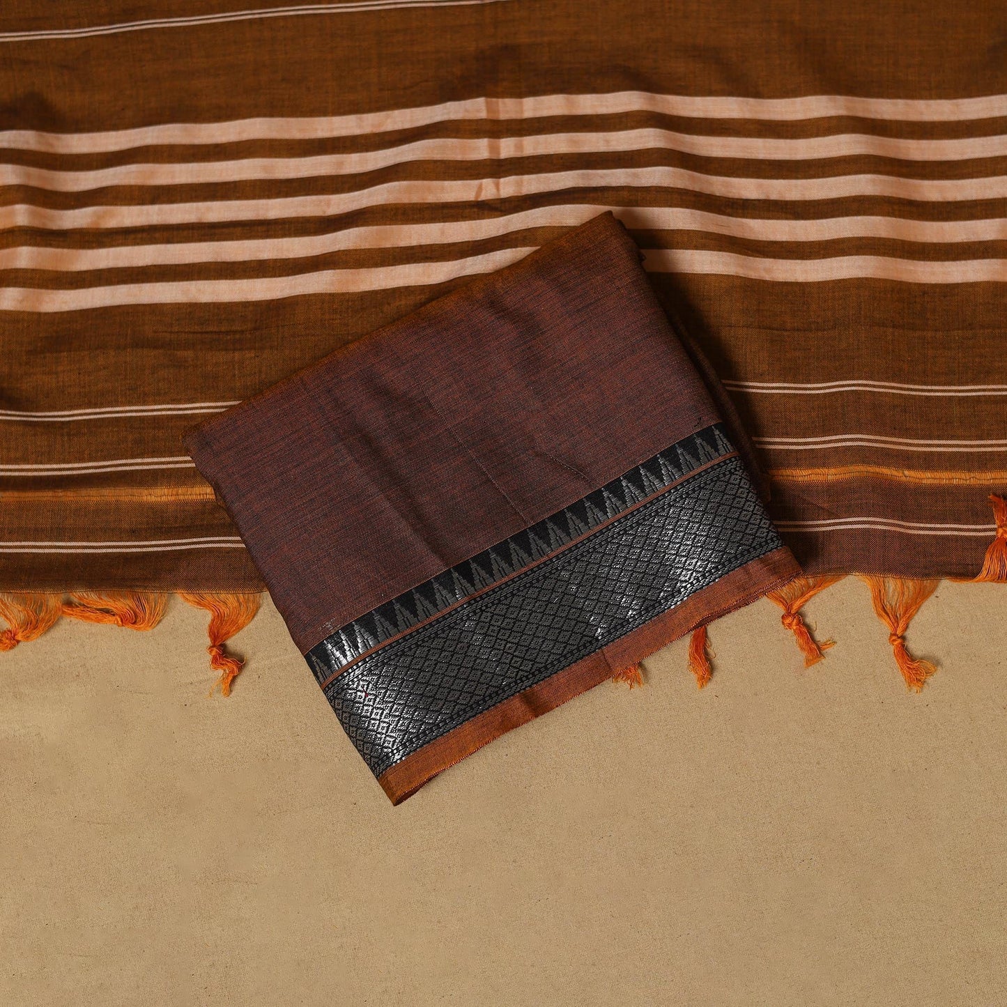 Dharwad cotton 3pc unstitched dress material with border 56