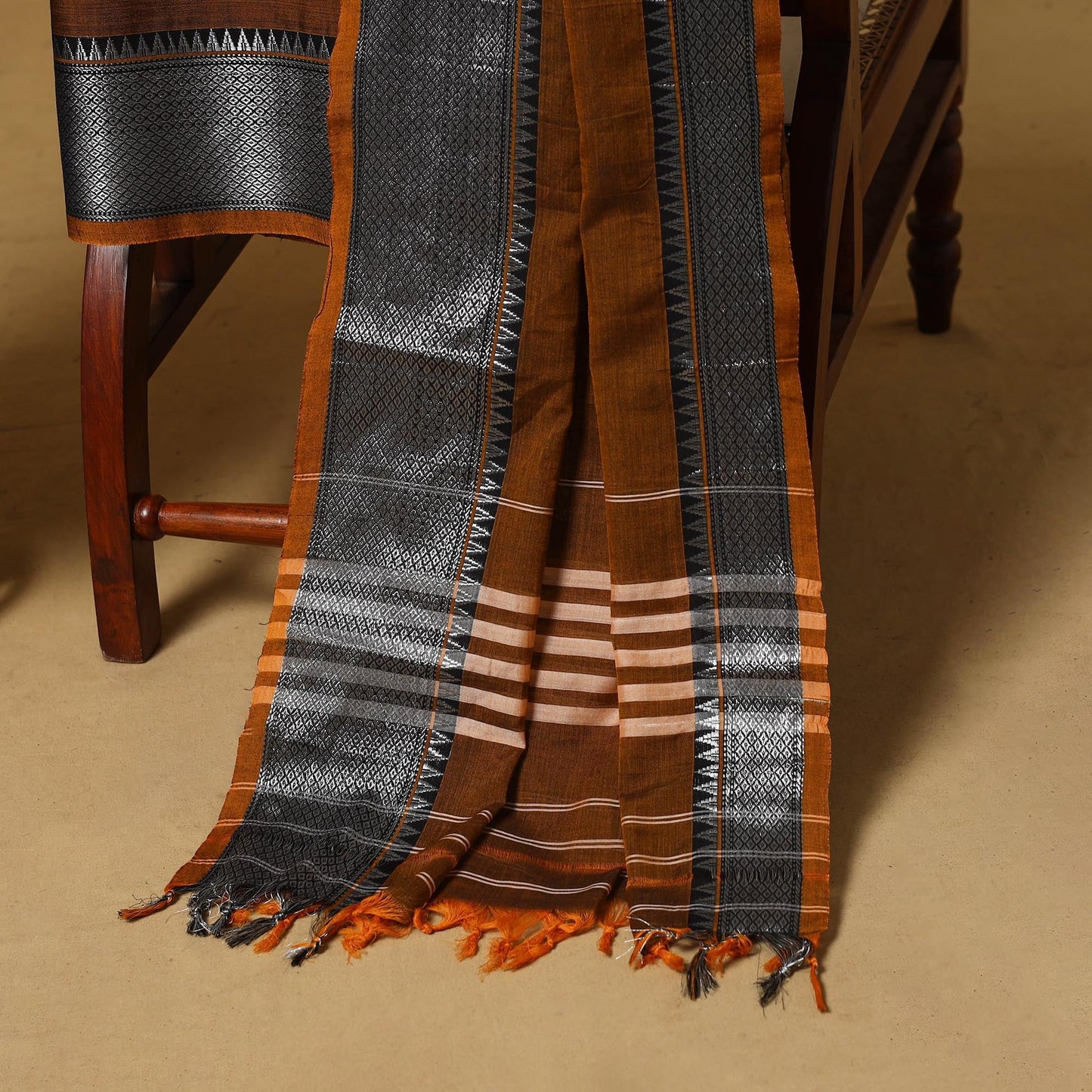 Dharwad cotton 3pc unstitched dress material with border 56