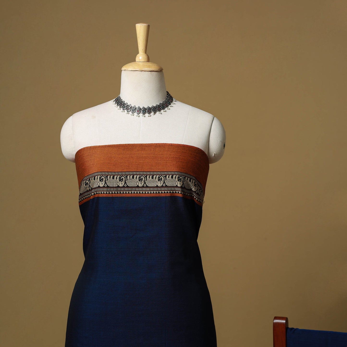 Dharwad cotton 3pc unstitched dress material with border 56