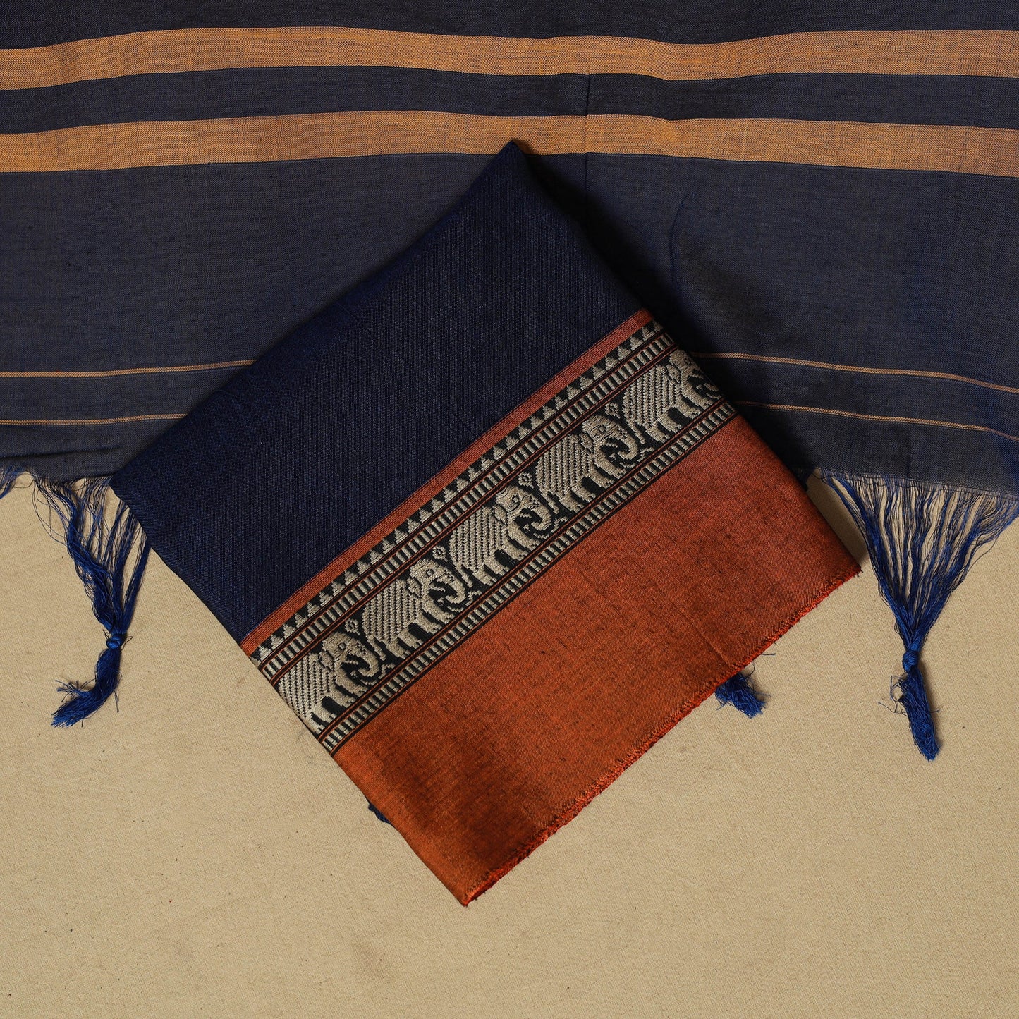 Dharwad cotton 3pc unstitched dress material with border 56