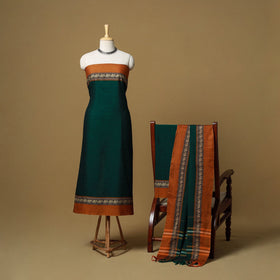 Dharwad cotton 3pc unstitched dress material with border 57