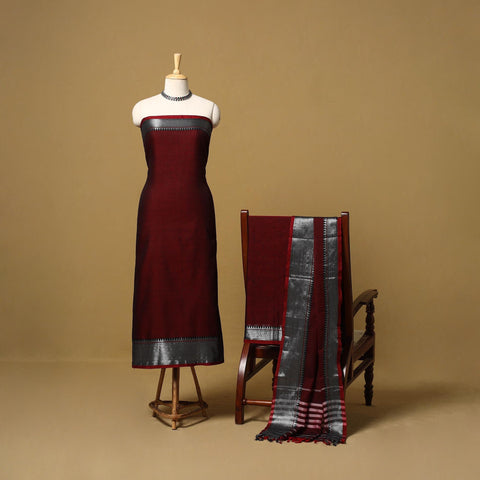 Dharwad cotton 3pc unstitched dress material with border 57