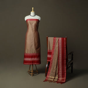 Dharwad cotton 3pc unstitched dress material with border 57