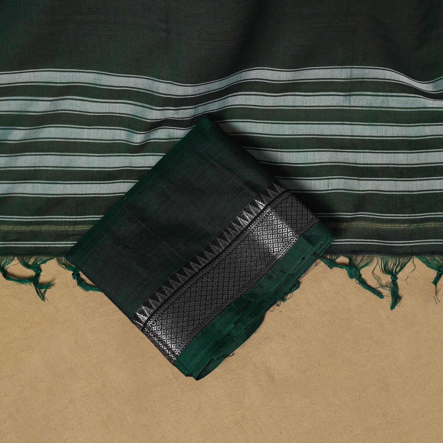 Dharwad cotton 3pc unstitched dress material with border 58