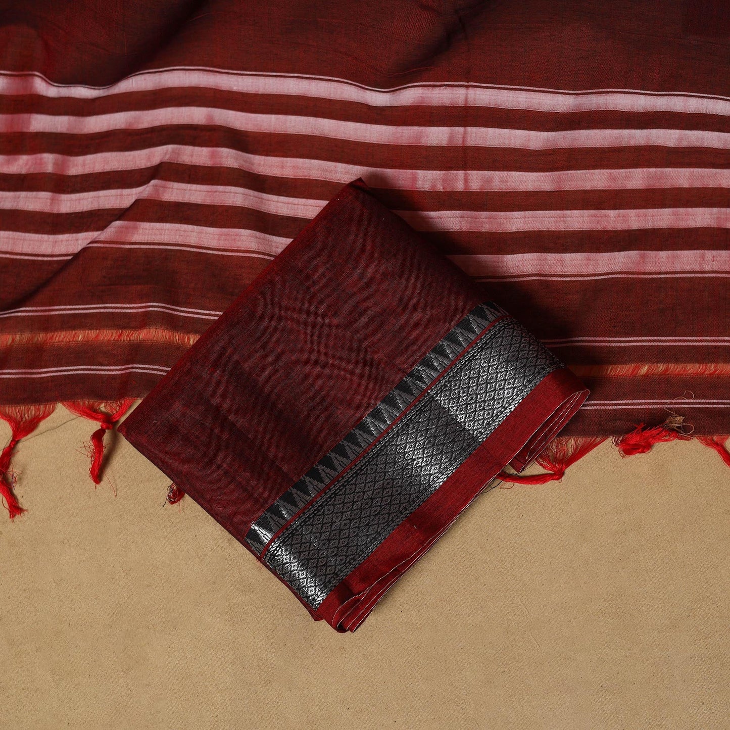 Dharwad cotton 3pc unstitched dress material with border 59