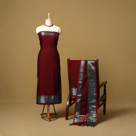 Dharwad cotton 3pc unstitched dress material with border 59