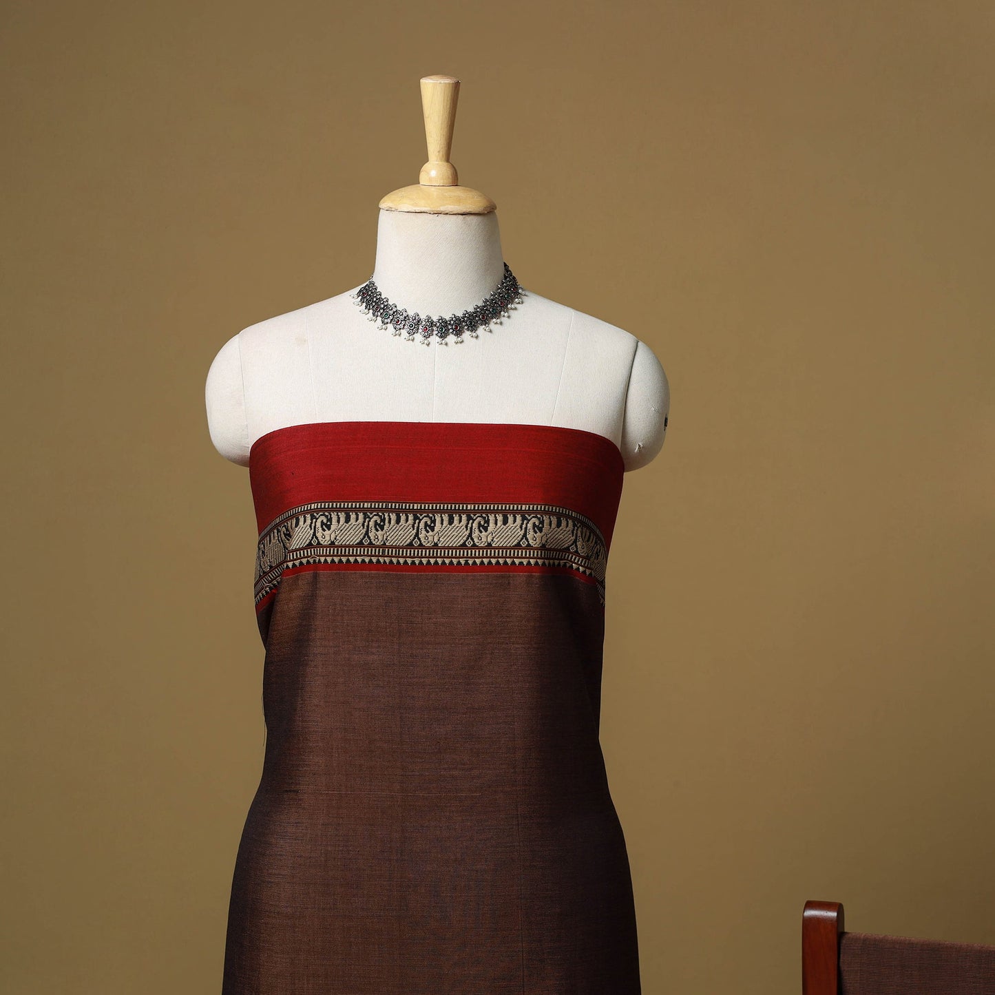 Dharwad cotton 3pc unstitched dress material with border 59