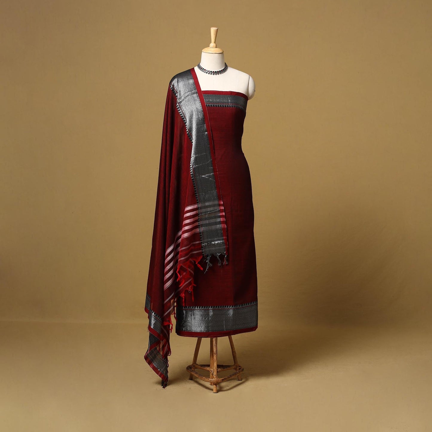 Dharwad cotton 3pc unstitched dress material with border 59