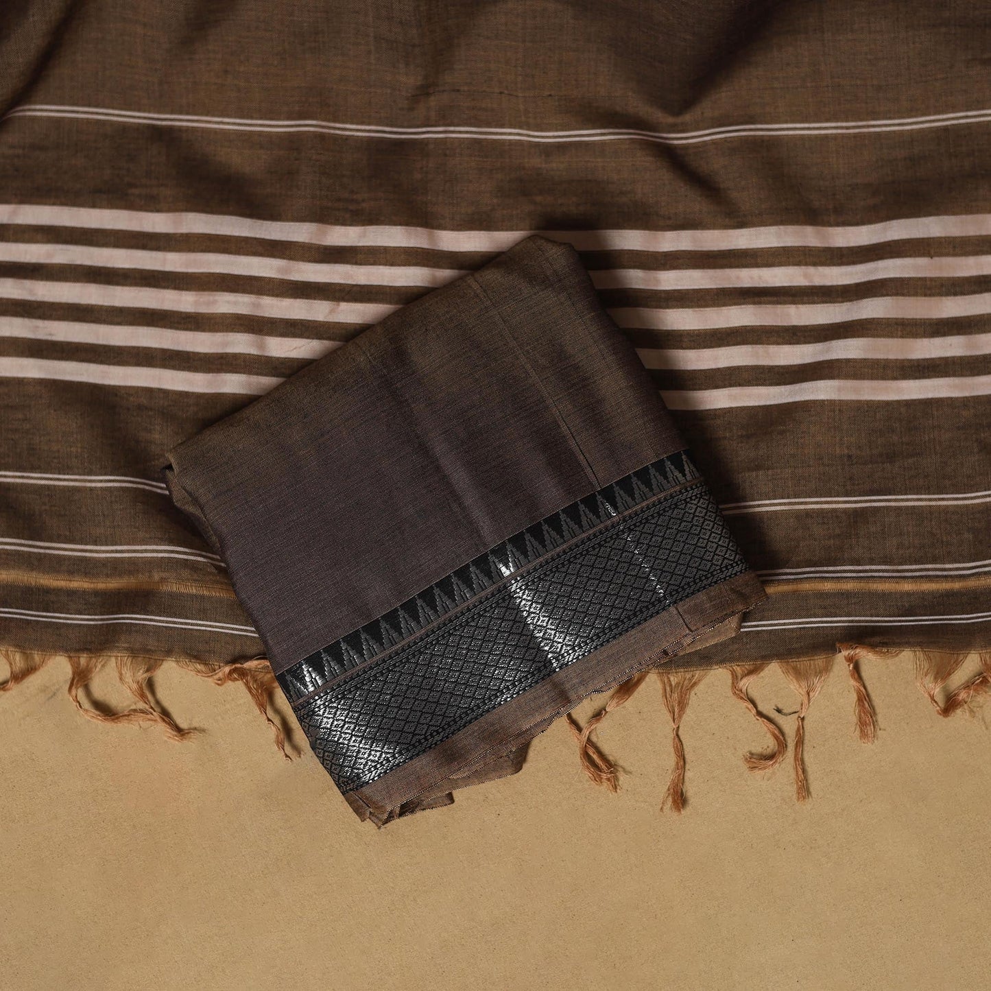 Dharwad cotton 3pc unstitched dress material with border 60