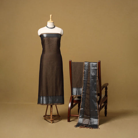 Dharwad cotton 3pc unstitched dress material with border 60