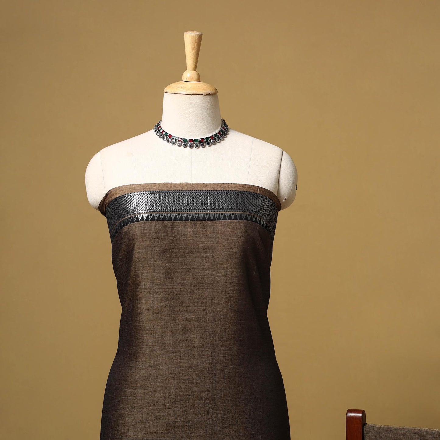 Dharwad cotton 3pc unstitched dress material with border 60