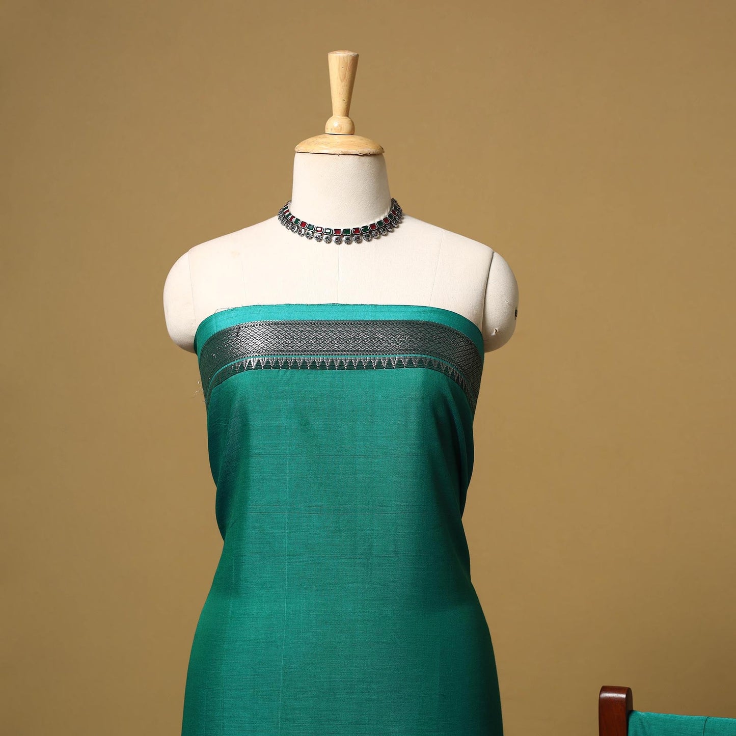 Dharwad cotton 3pc unstitched dress material with border 61