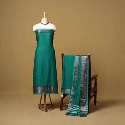 Dharwad cotton 3pc unstitched dress material with border 61