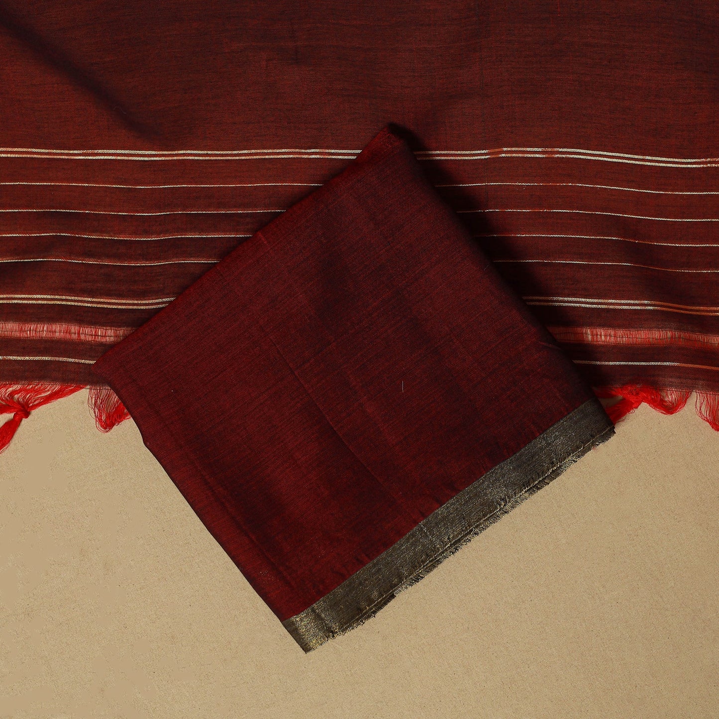 Dharwad cotton 3pc unstitched dress material with border 62