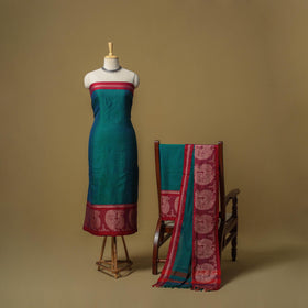 Dharwad cotton 3pc unstitched dress material with border 62