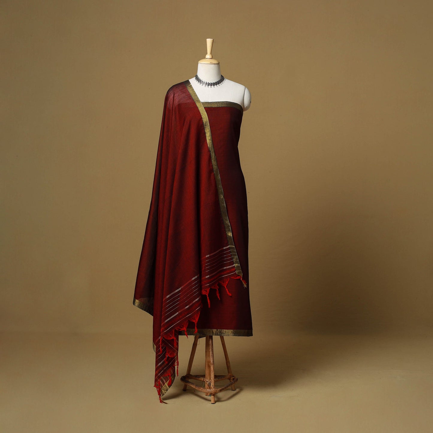 Dharwad cotton 3pc unstitched dress material with border 62