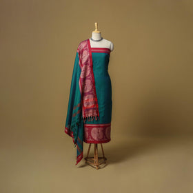 Dharwad cotton 3pc unstitched dress material with border 62