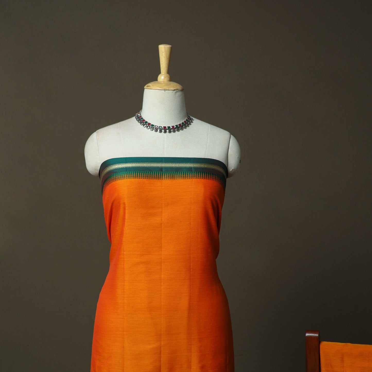 Dharwad cotton 3pc unstitched dress material with border 63