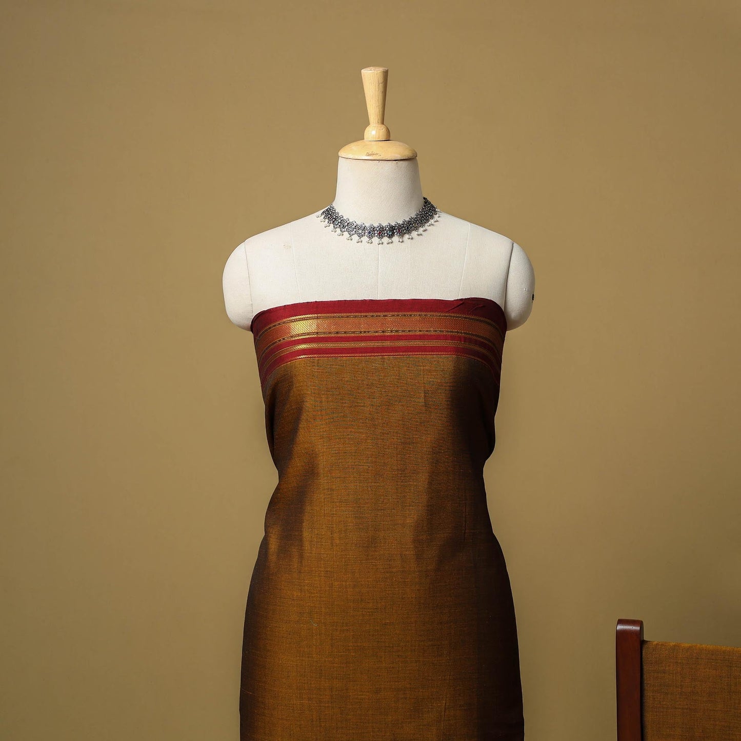 Dharwad cotton 3pc unstitched dress material with border 63