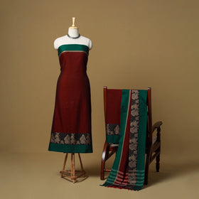 Dharwad cotton 3pc unstitched dress material with border 63