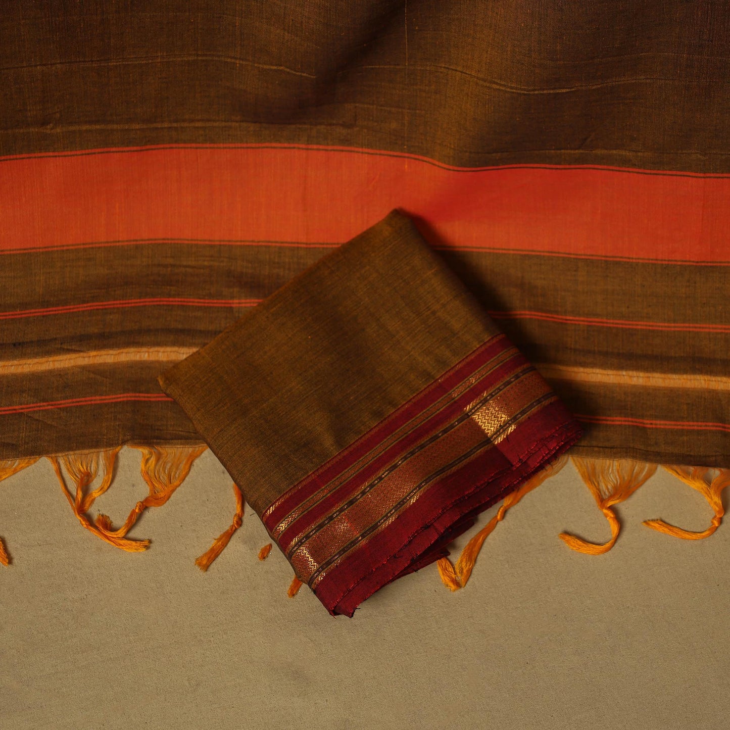 Dharwad cotton 3pc unstitched dress material with border 63