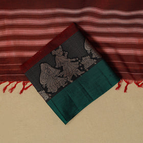 Dharwad cotton 3pc unstitched dress material with border 63