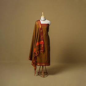 Dharwad cotton 3pc unstitched dress material with border 63