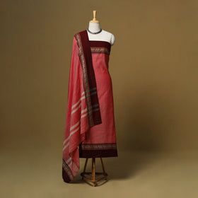 Dharwad cotton 3pc unstitched dress material with border 64