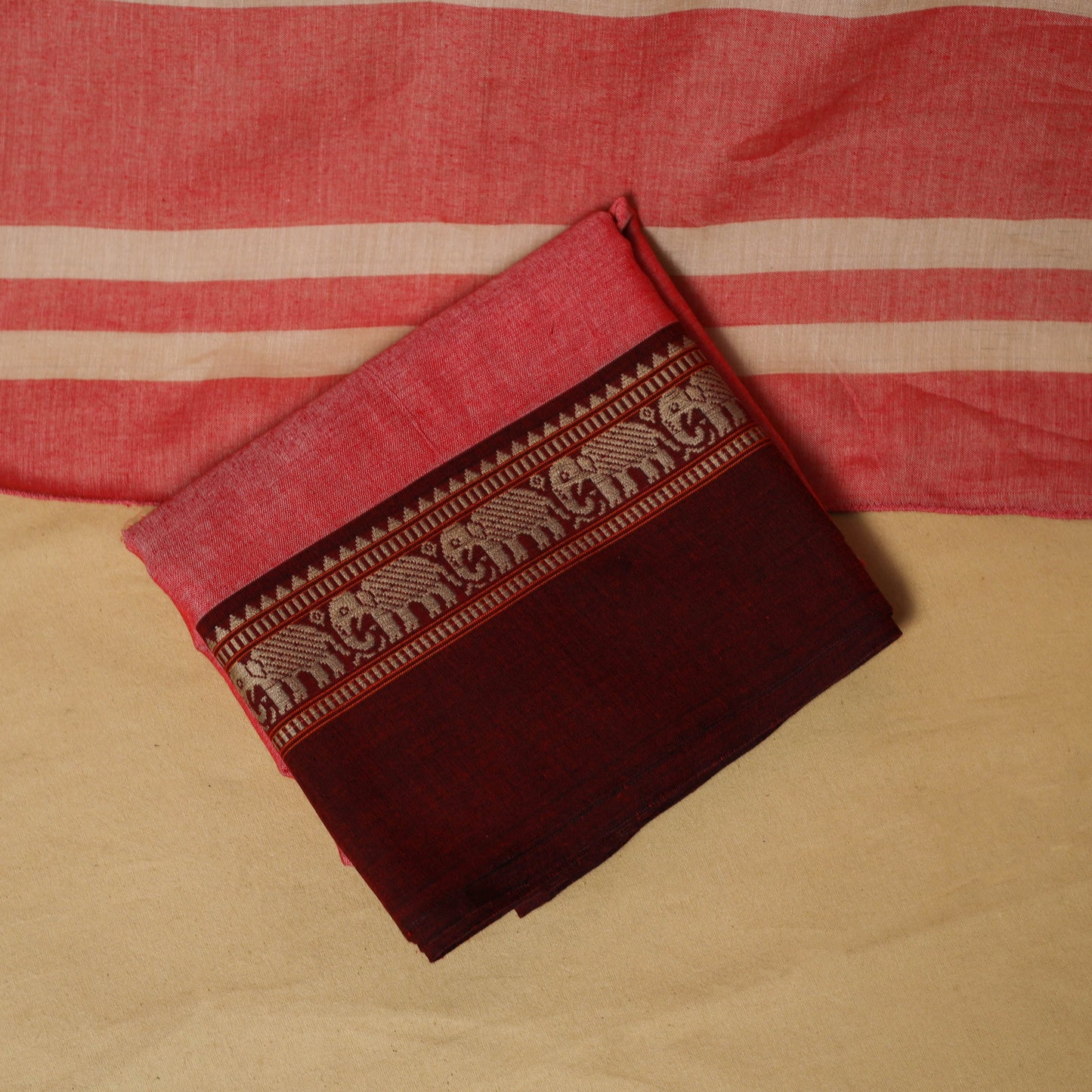 Dharwad cotton 3pc unstitched dress material with border 64