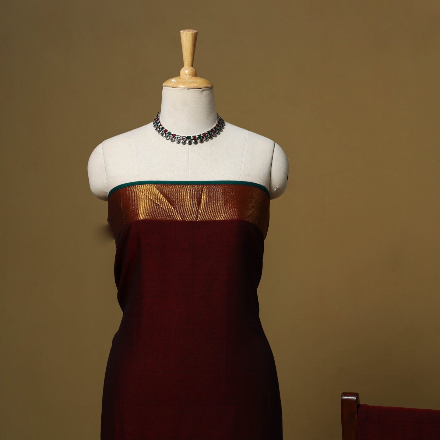 Dharwad cotton 3pc unstitched dress material with border 65