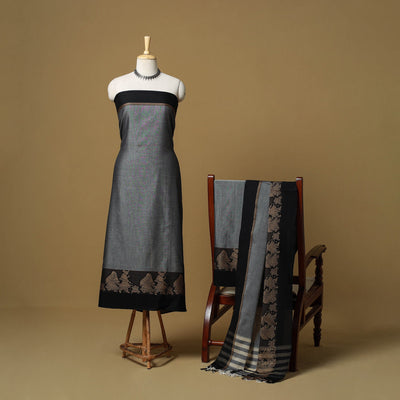 Dharwad cotton 3pc unstitched dress material with border 66