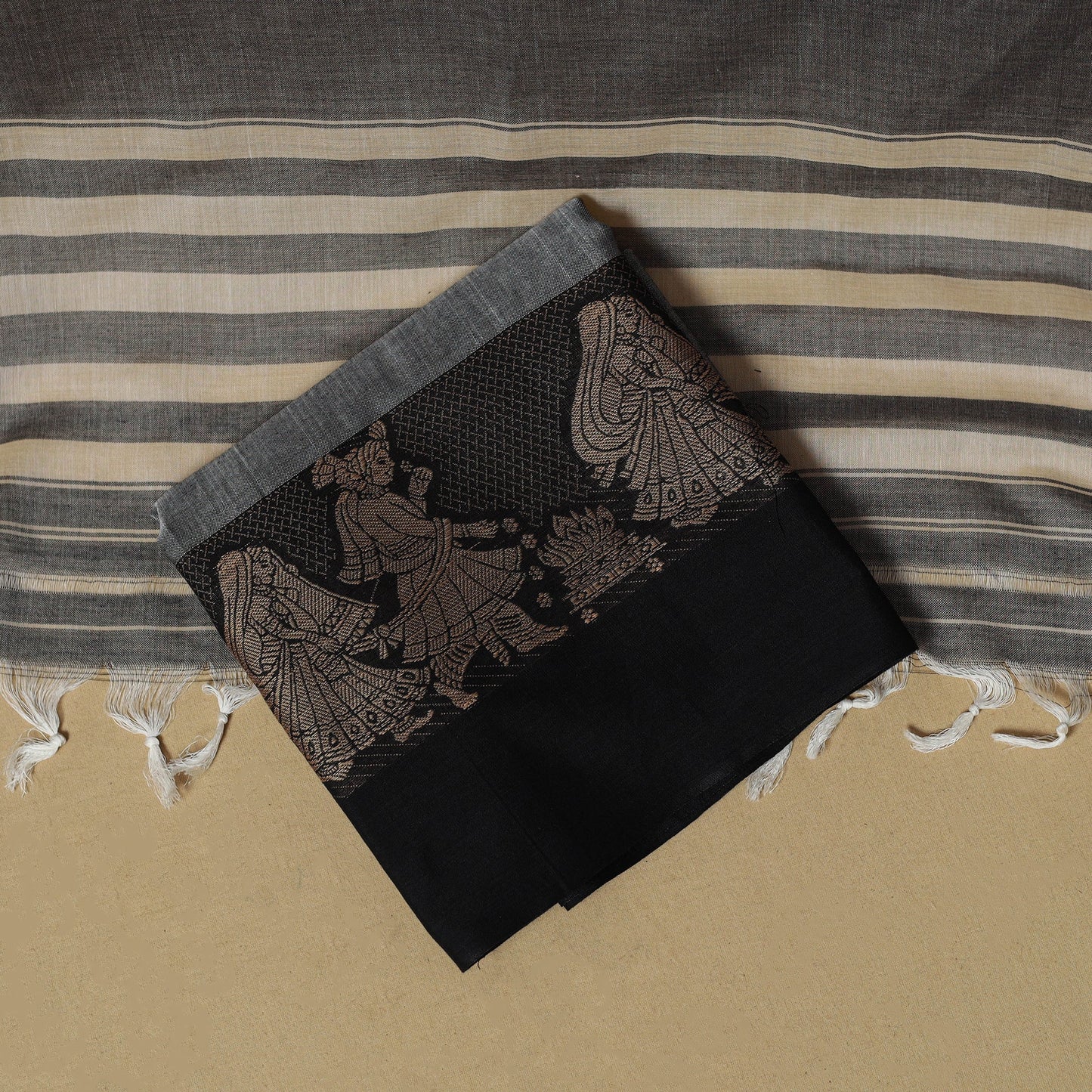 Dharwad cotton 3pc unstitched dress material with border 66