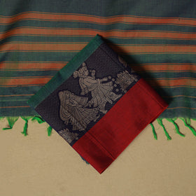 Dharwad cotton 3pc unstitched dress material with border 67