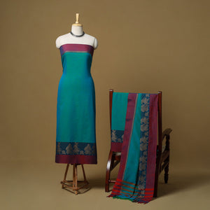 Dharwad cotton 3pc unstitched dress material with border 68