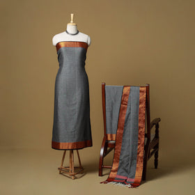 Dharwad cotton 3pc unstitched dress material with border 72