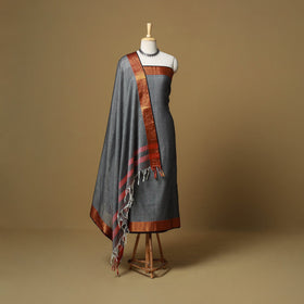 Dharwad cotton 3pc unstitched dress material with border 72