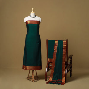 Dharwad cotton 3pc unstitched dress material with border 73