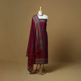 Dharwad cotton 3pc unstitched dress material with border 80