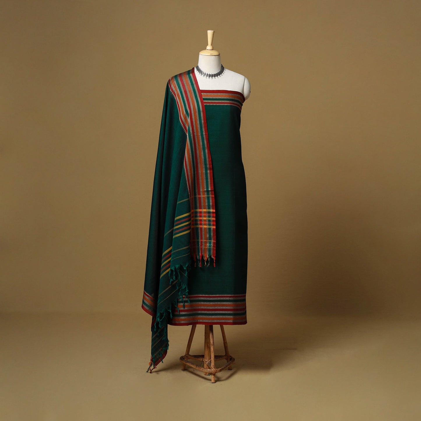 Dharwad cotton 3pc unstitched dress material with border 81