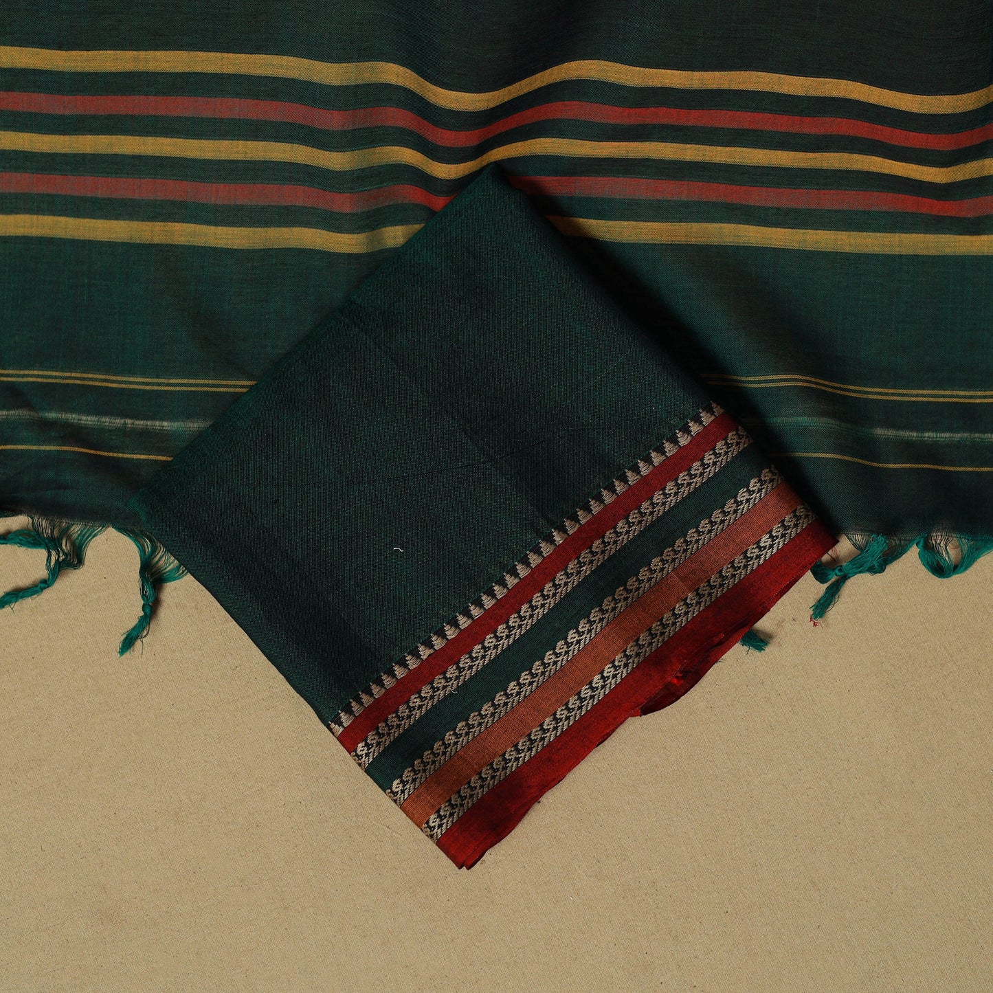 Dharwad cotton 3pc unstitched dress material with border 81