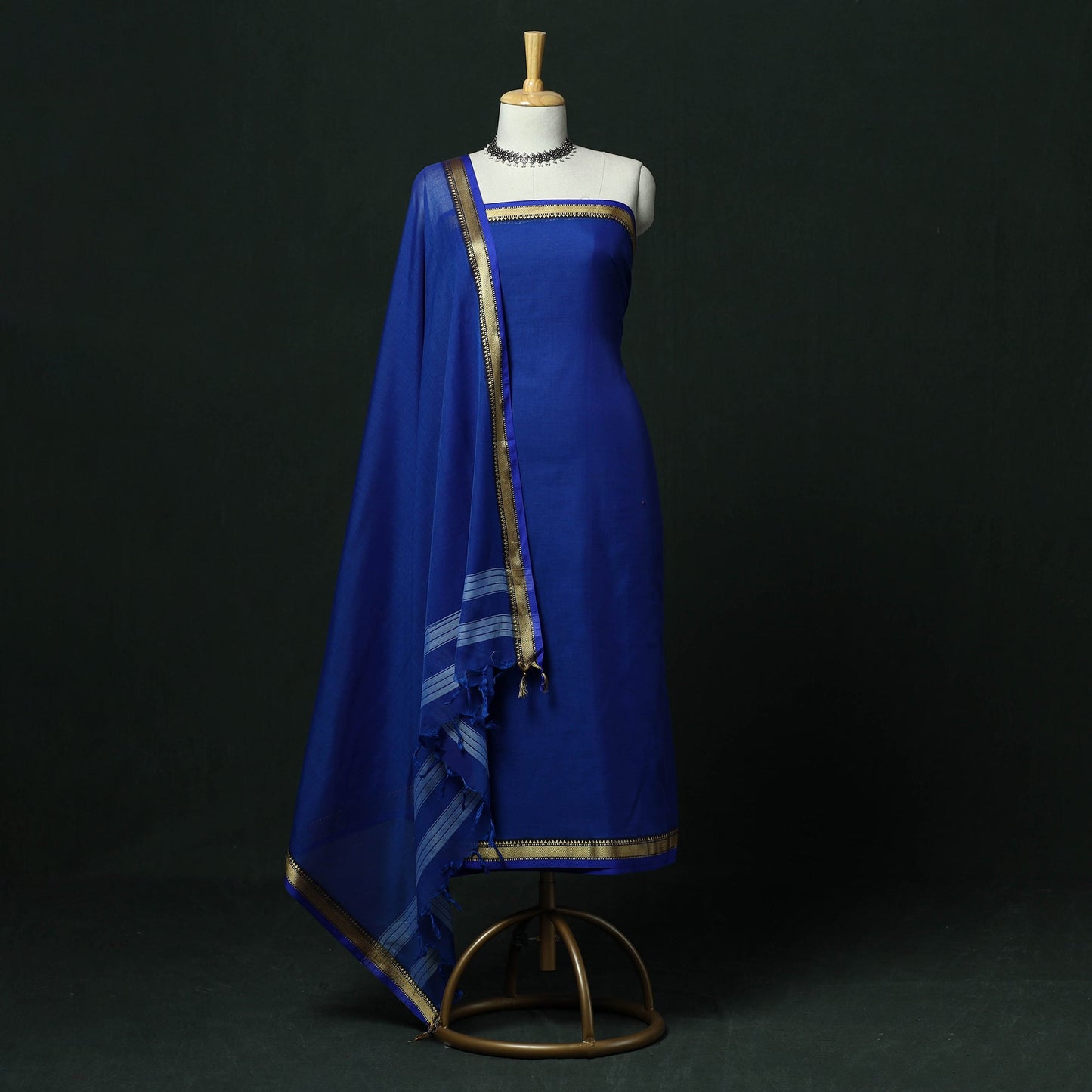 Dharwad cotton 3pc unstitched dress material with thread