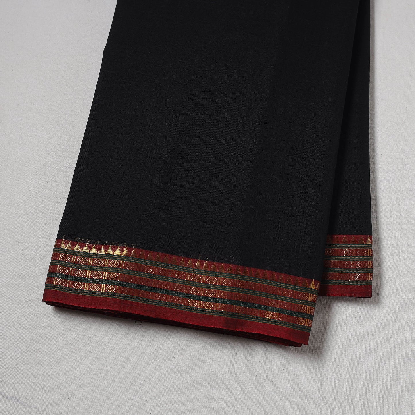 Dharwad cotton fabric with border 02 - handcrafted