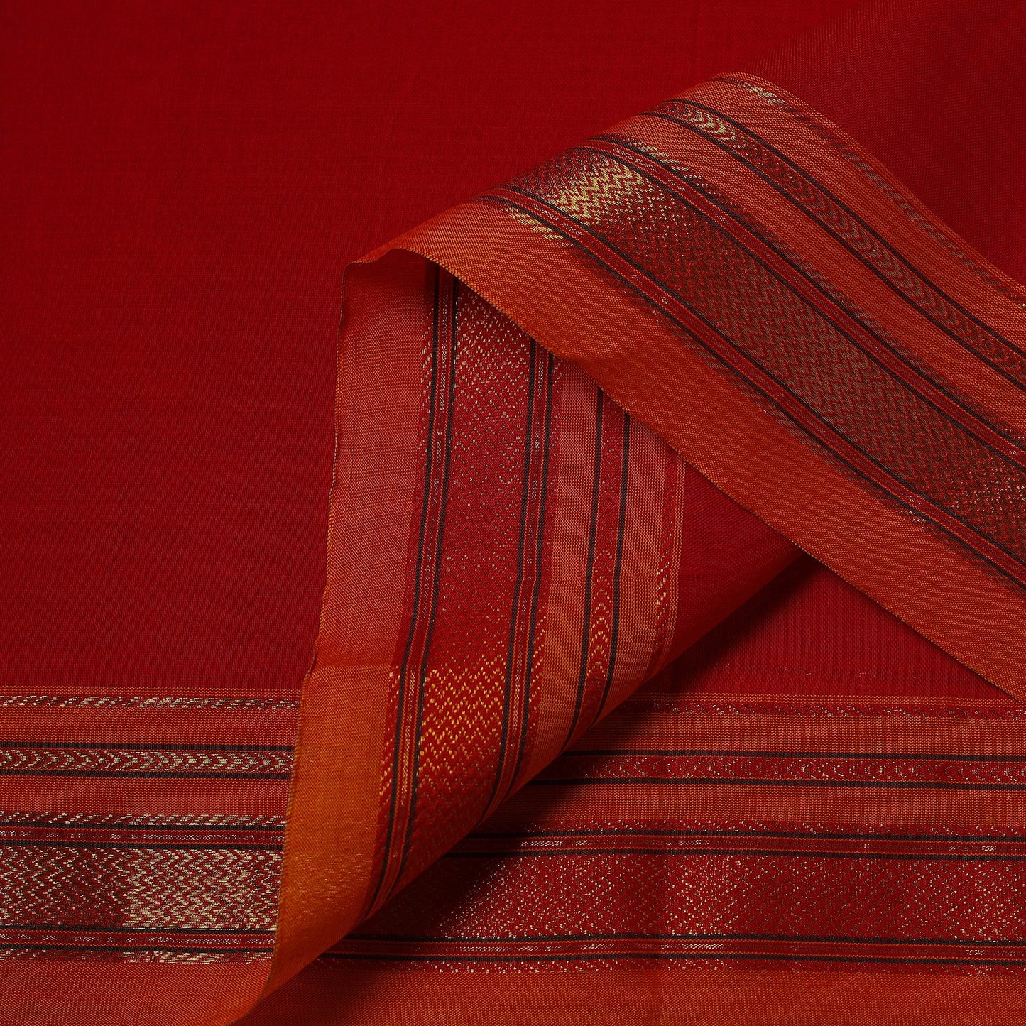 Dharwad cotton fabric with border 07 - handcrafted