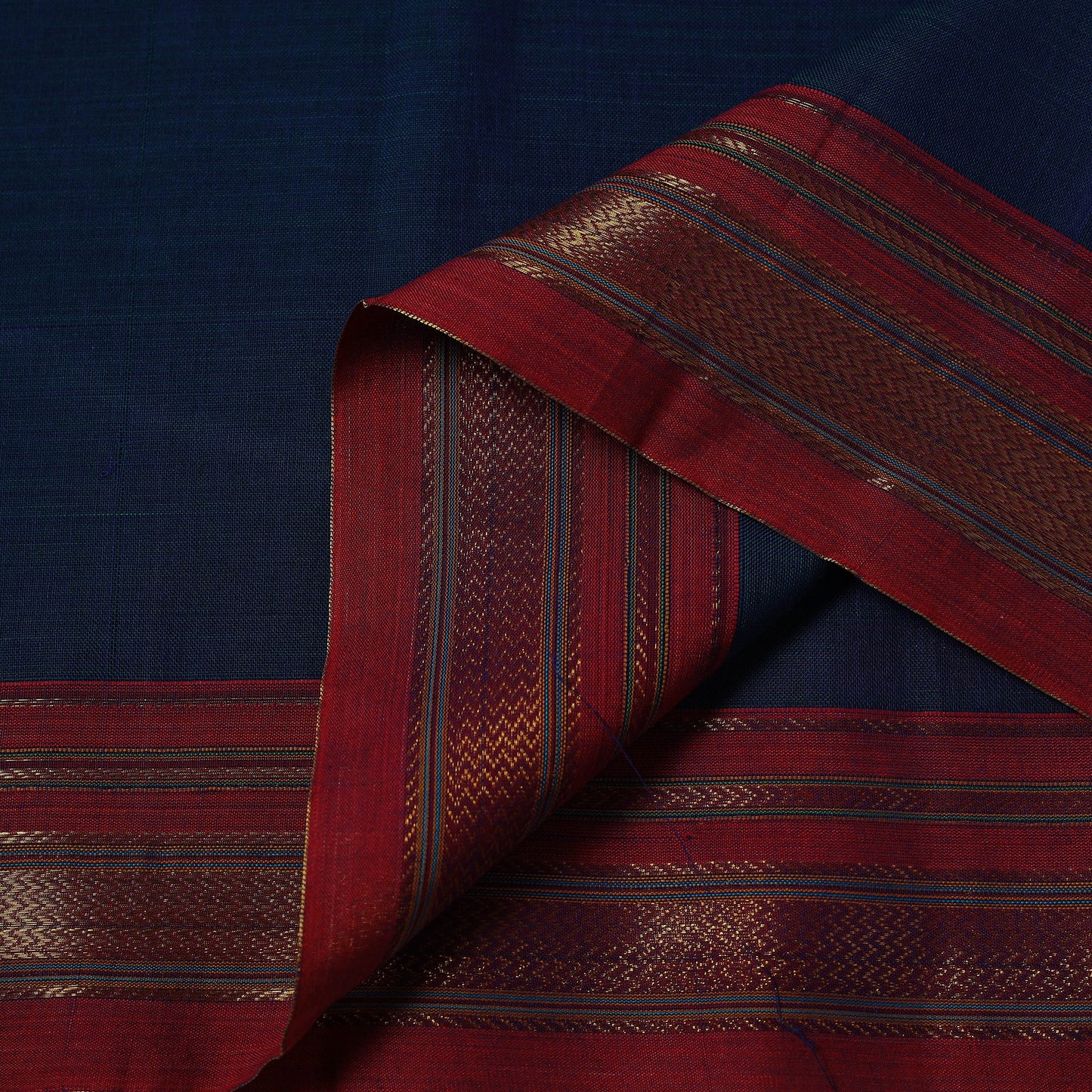 Dharwad cotton fabric with border 10 - handcrafted