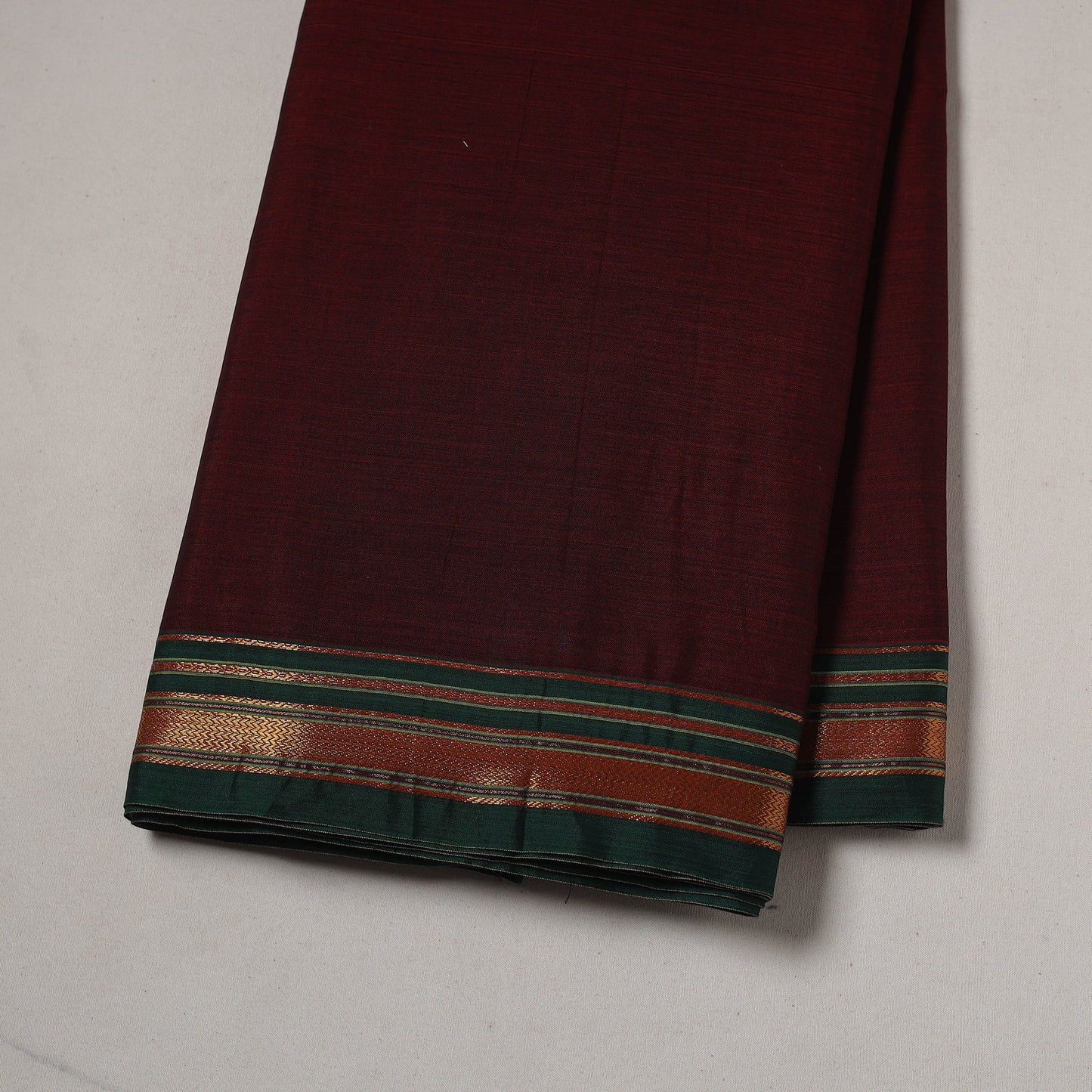 Dharwad cotton fabric with border 13 - handcrafted